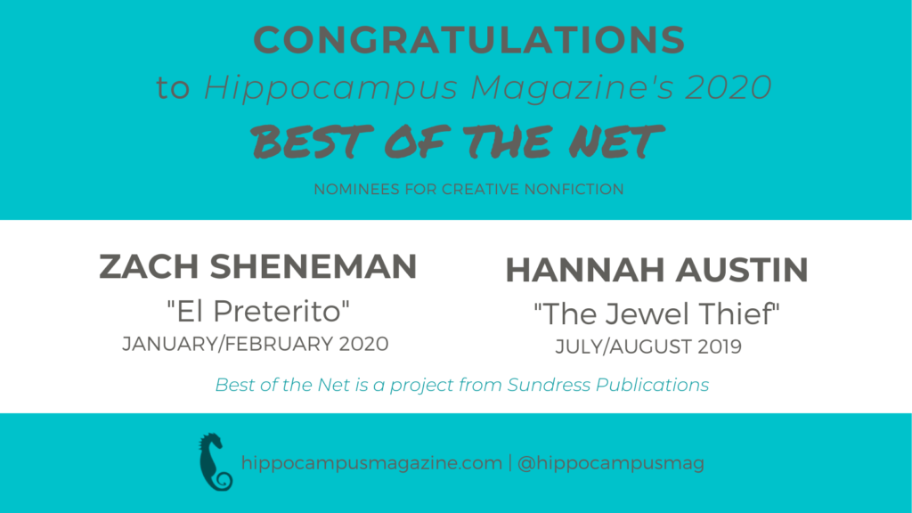 Image with best of the net 2020 nominees for hippocampus el preterito by zach sheneman januaryfebruary 2020 the jewel thief by hannah austin julyaugust 2019