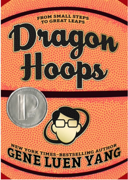 Cover dragon hoops Text on a basketball
