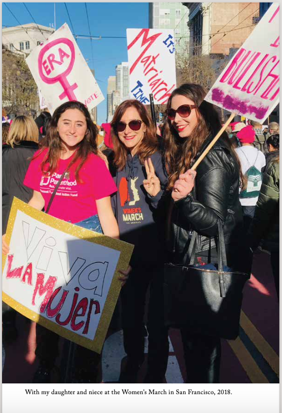 Leslie lehr with daughter and neice at women's March, 2018
