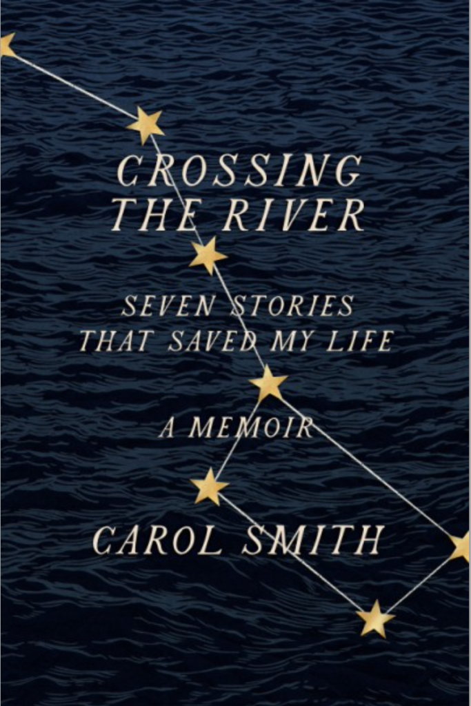 Book cover crossing the river text against the big dipper constellation