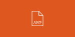 awp logo - icon of paper with a folded edge with AWP letters on it