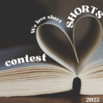 image of book with pages folded in, to make a heart. says "we love short shorts contest"