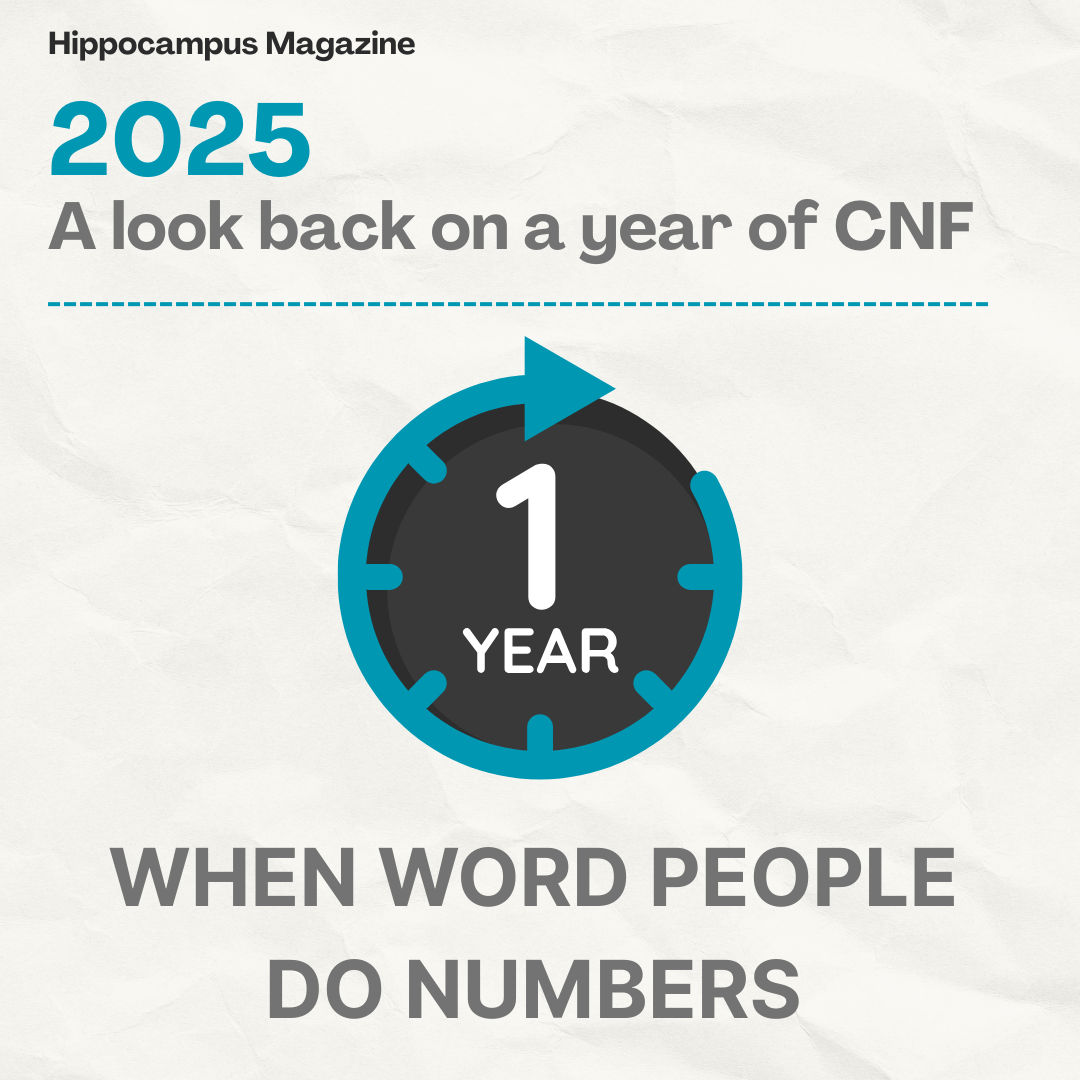 when word people do numbers; a 1 year inside a clock/timer graphic