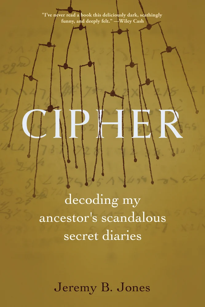 Cipher: Decoding My Ancestor’s Scandalous Secret Diaries by Jeremy B. Jones - illustration of ancient looking writing and lines