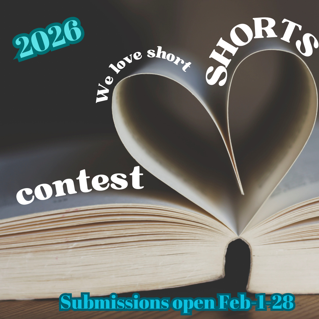 image of book with pages folded in, to make a heart. says "we love short shorts contest"