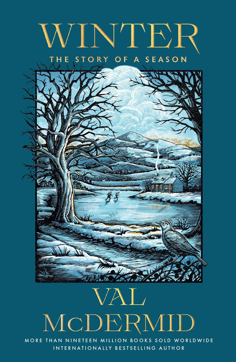 cover of Winter: The Story of a Season by Val McDermid, a snowy scene with trees and a frozen pond