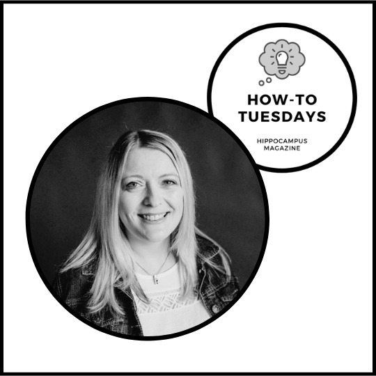 donna talarico headshot with how-to tuesday logo