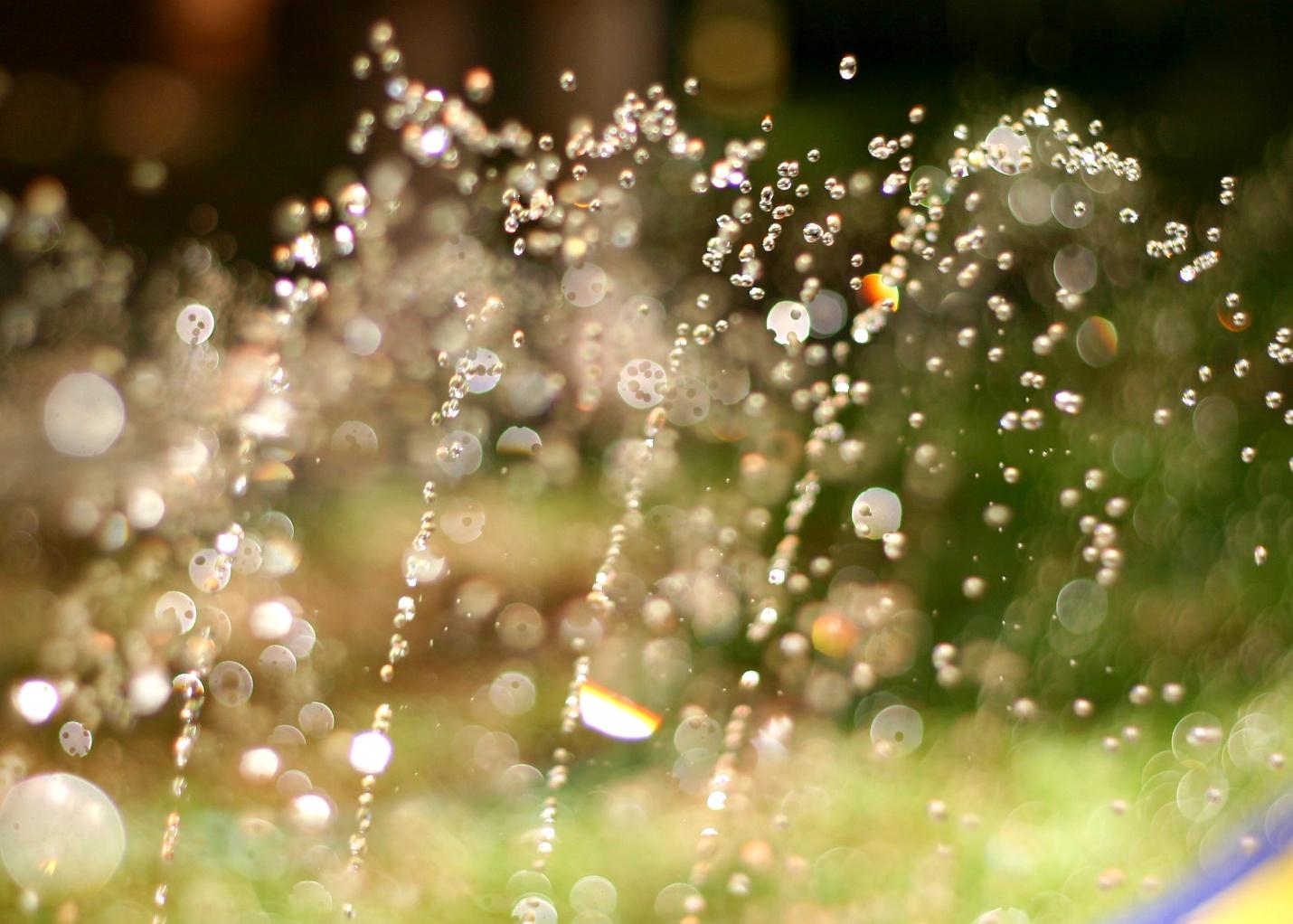 close up images of water droplets from a sprinkler